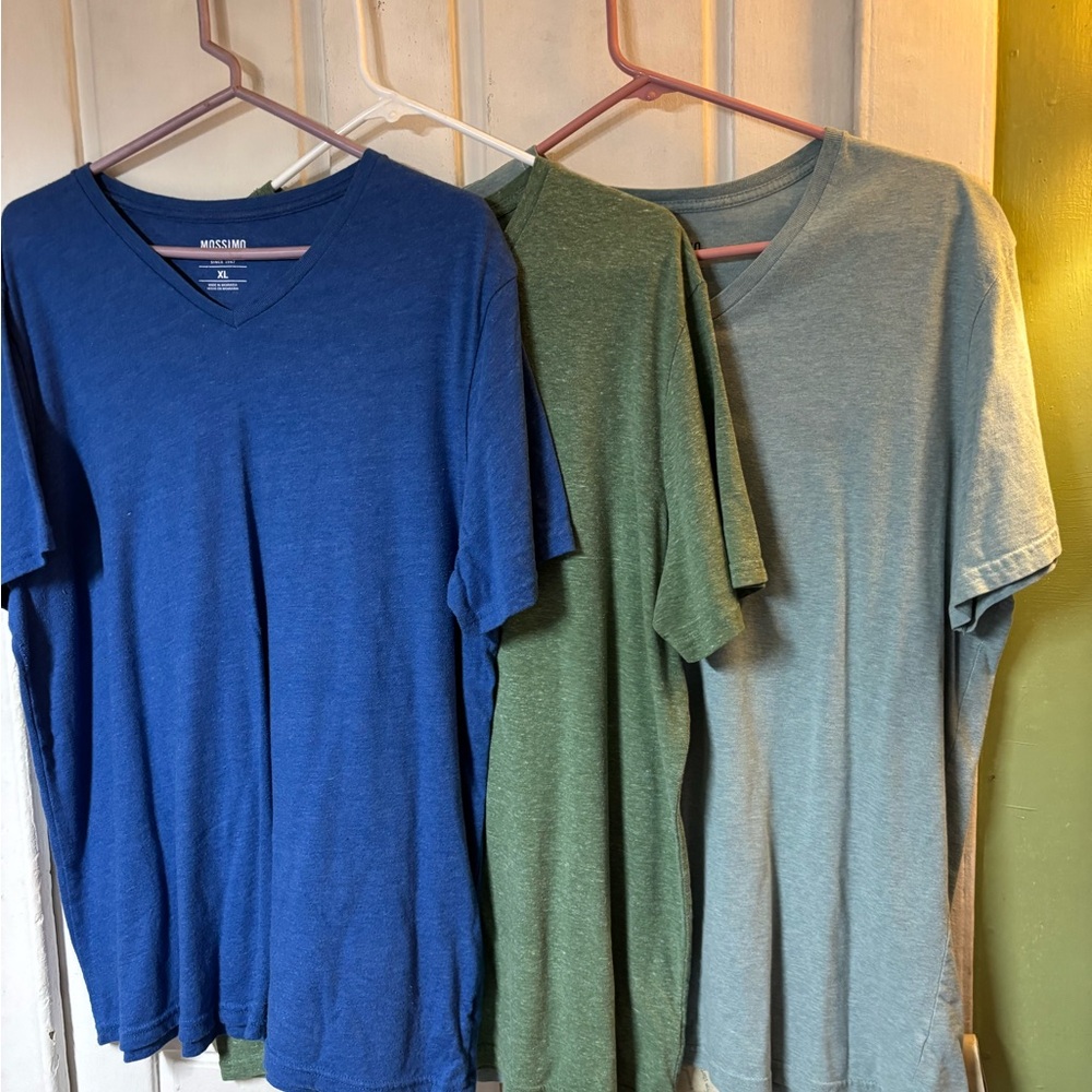 Mossimo Supply Co. V-neck Short Sleeve Tees - Blue, Green, Light Blue